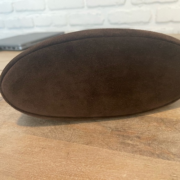 Strathberry Charlotte Drawstring Bag in Chocolate Brown Suede - Picture 8 of 9